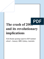 The Crash of 2008 and its revolutionary implications