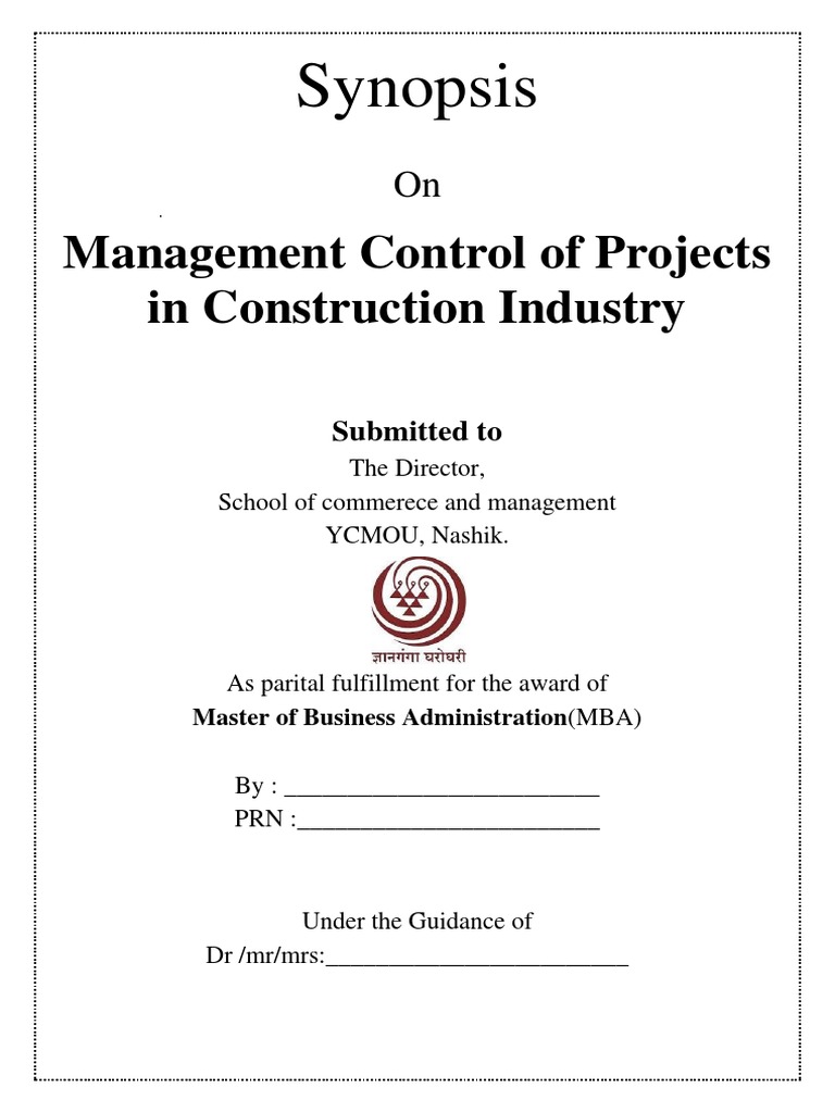 Mahesh Ladda Synopsis On Project Management in Construction | PDF ...