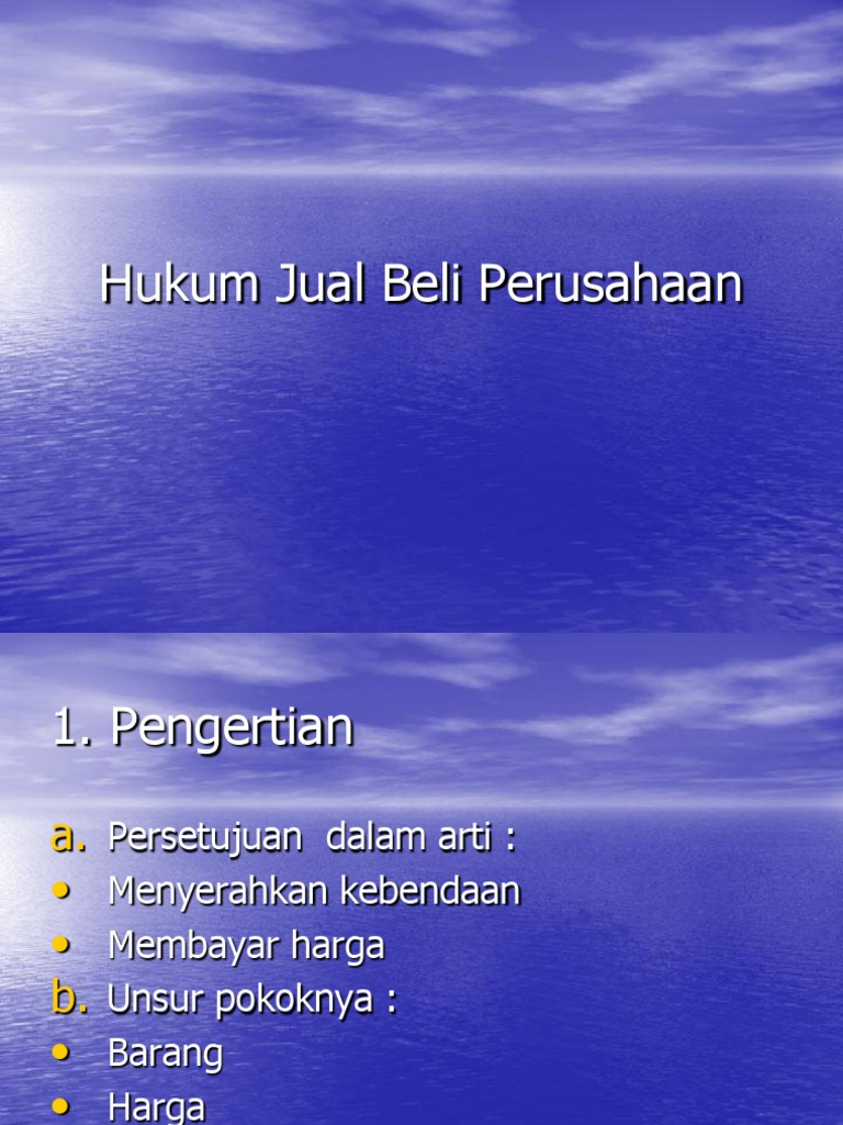 Hukum Jual Beli Perusahaan