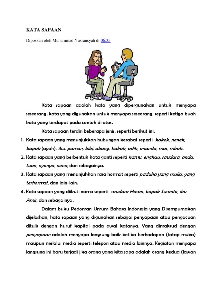 Kata Sapaan
