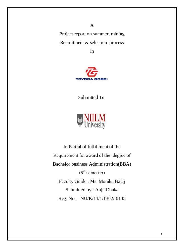 Project Report On Recruitment and Selection | PDF | Recruitment 