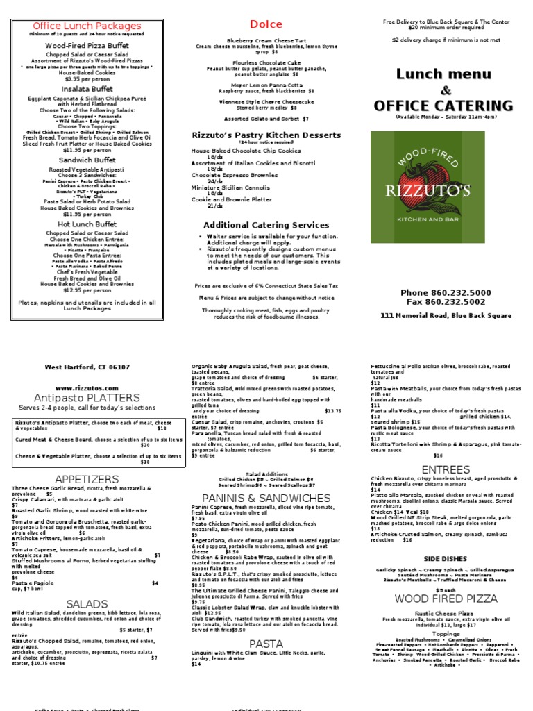 Lunch Office Catering | PDF | Salad | Pizza