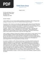 Udall Letter To White House Concerning Declassifying Senate Intelligence Committee Study of CIA's Detention & Interrogation Program