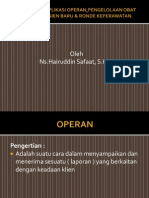 Konsep Dan Aplikasi Operan, Pengelolaan Obat Orientasi Pasien Baru