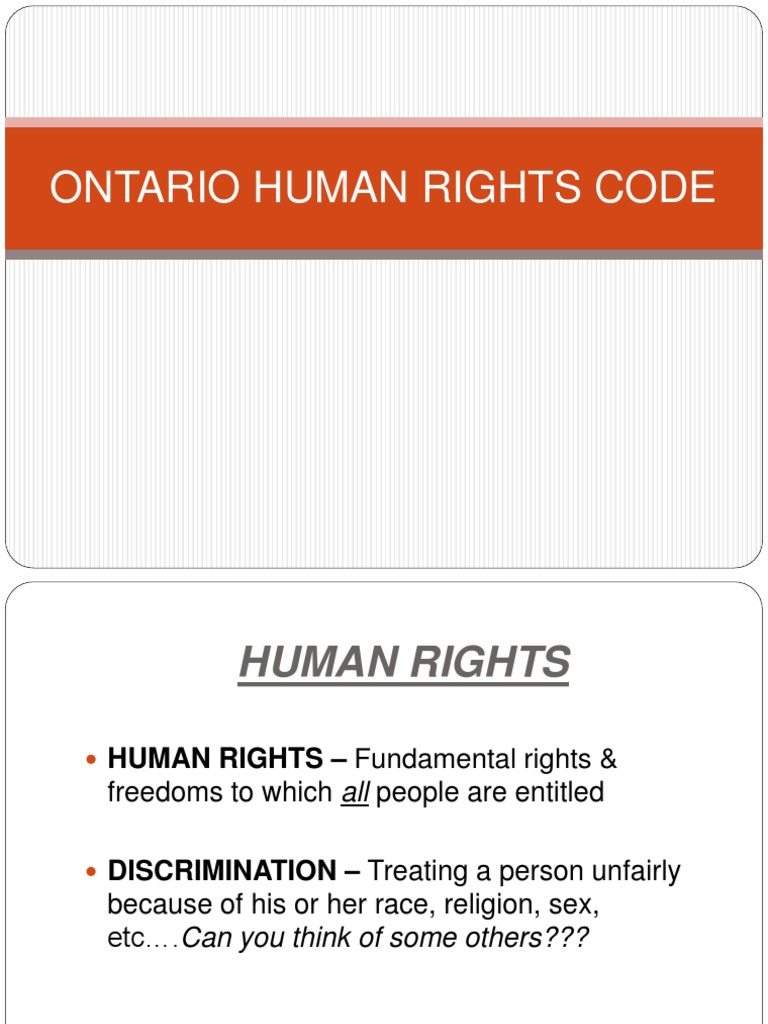 Clu3m Ontario Human Rights Code 2013 Pdf Harassment Discrimination