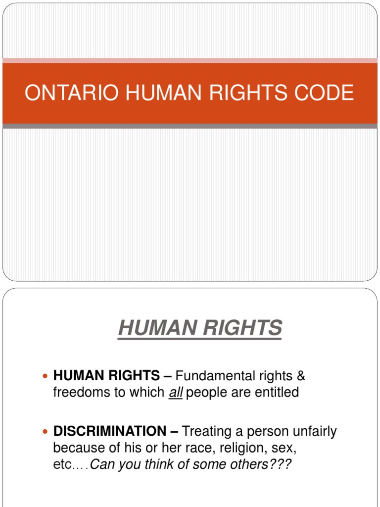 Clu3m Ontario Human Rights Code 2013 PDF Harassment Discrimination