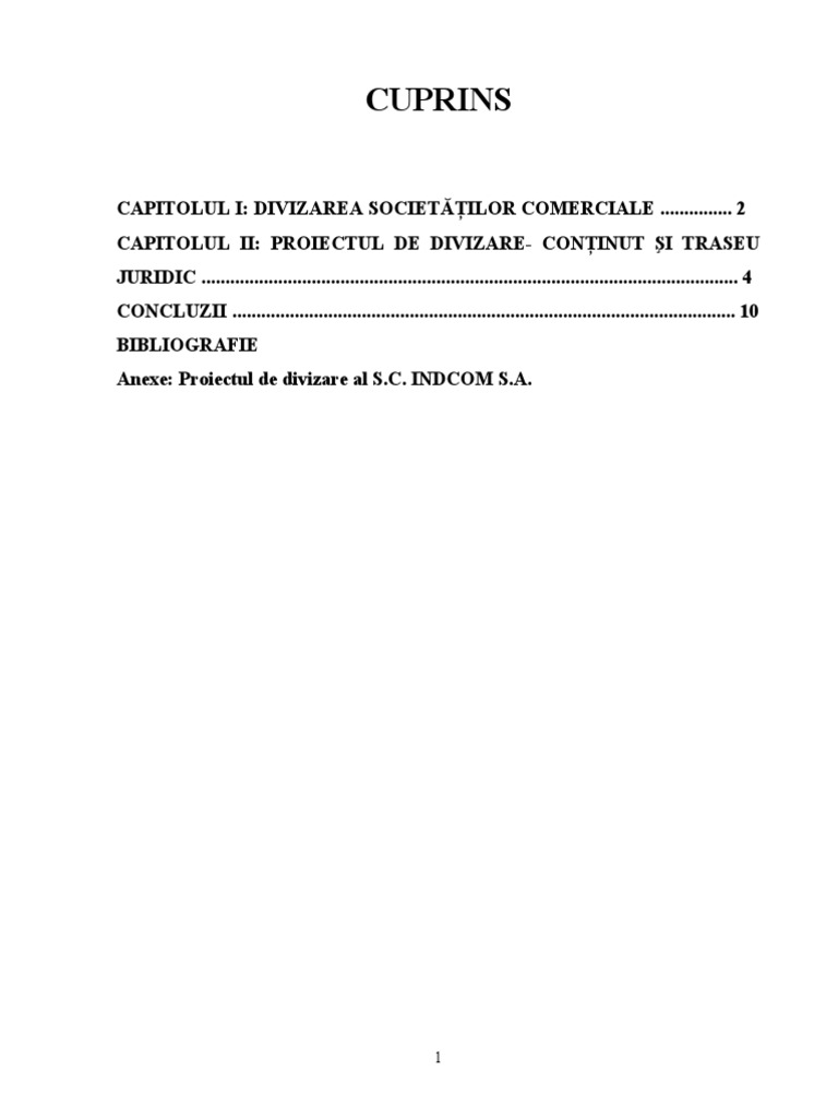 Proiectul de Divizare | PDF