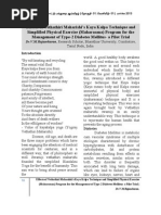 Effects of Vethathiri Maharishi - S Kaya Kalpa Technique and Simplified Physical Exercise Program - Aayvagam Journal