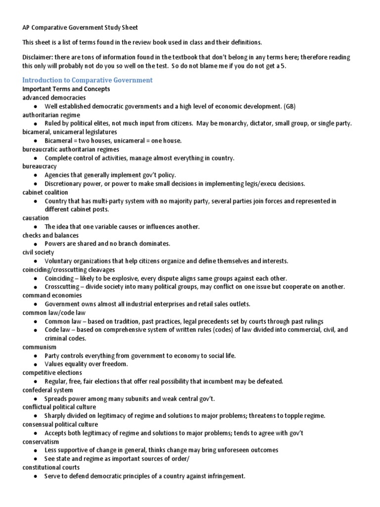 comparative government essay topics