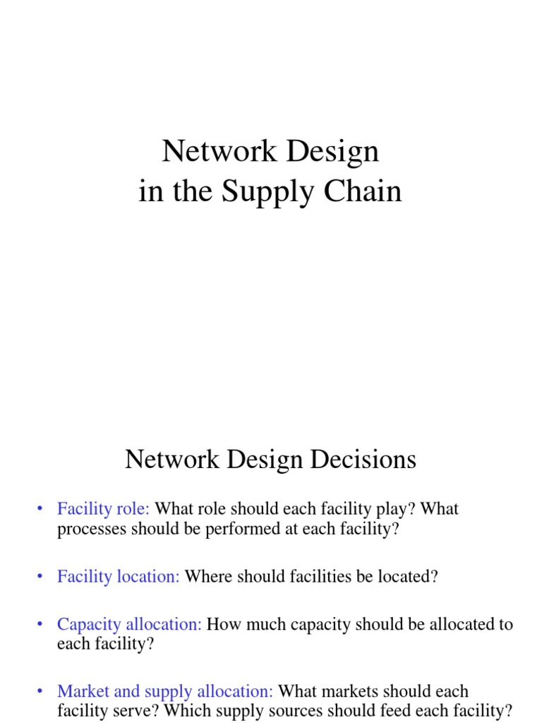 Network Design in The Supply Chain | PDF | Tariff | Taxes