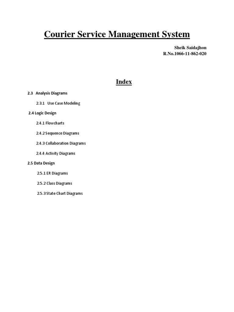 Courier Management System Design Diagrams | PDF | Computers ...