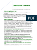 Module 3: Descriptive Statistics: Description Learning Objectives