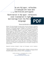 Nomeação em Ka’apor - reflexões sobre a tradução em face dos empréstimos do português