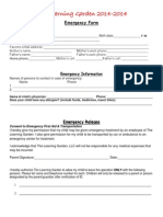 The Learning Garden 2014-2014: Emergency Form