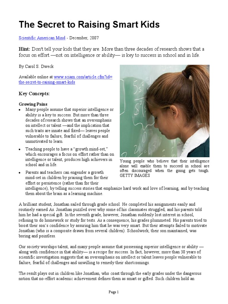 Growth Mindset for Smart Kids | PDF | Motivation | Motivational