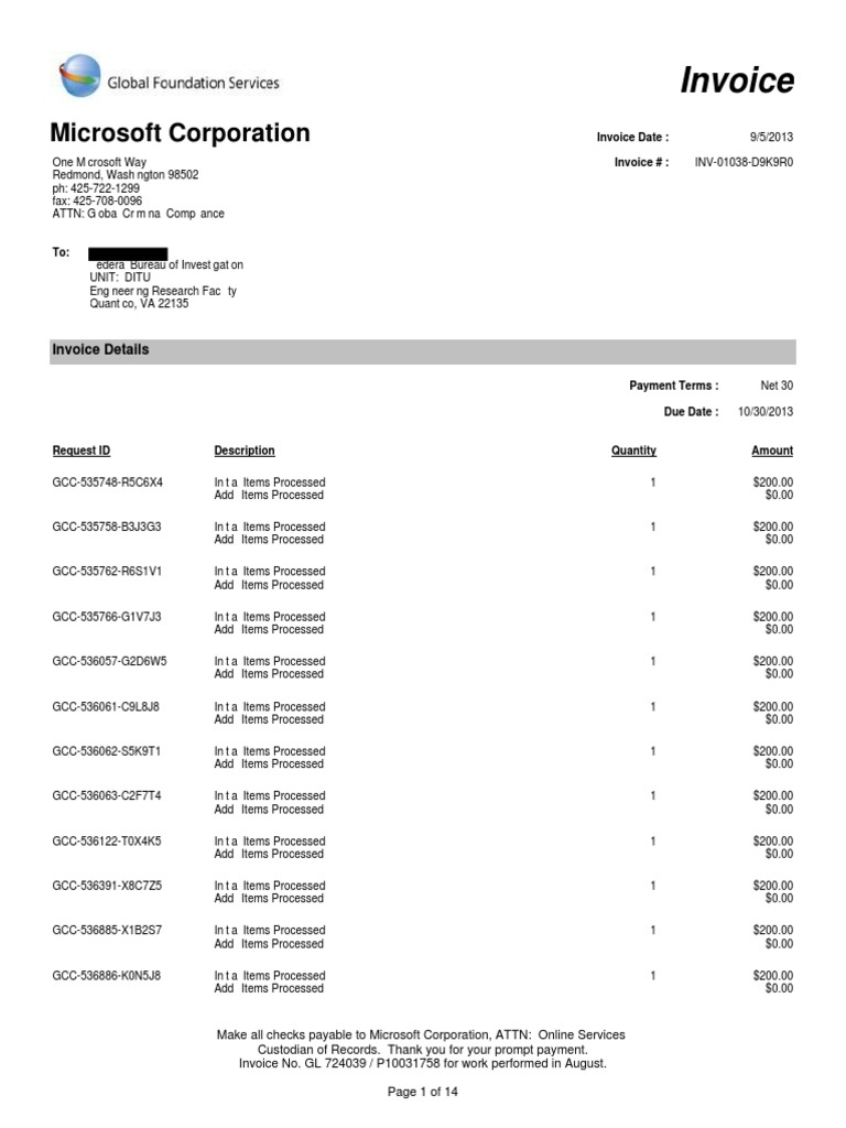Microsoft Invoice for Accounts Payable | PDF | Business Documents ...