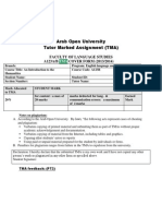 Arab Open University Tutor Marked Assignment (TMA) : Faculty of Language Studies) COVER FORM (2013/2014 A/B A123