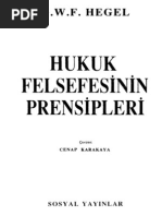 Hegel Hukuk Felsefesinin İlkeleri