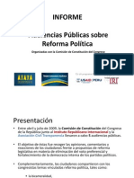 Audiencias Públicas sobre Reforma Política