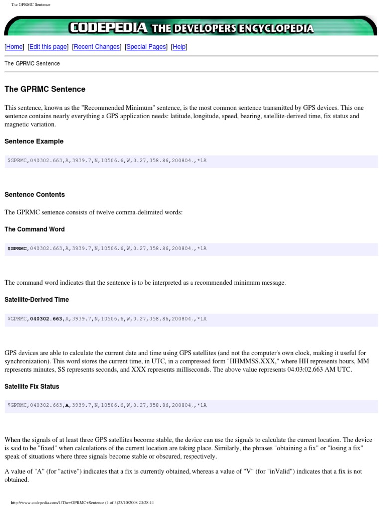 GPRMC+Sentence | Longitude | Latitude