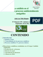 La catálisis en el desarrollo de procesos ambientalmente amigables. Aida Luz Villa