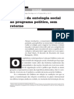 SAUL Renato P Giddens da ontologia social ao programa político sem retorno
