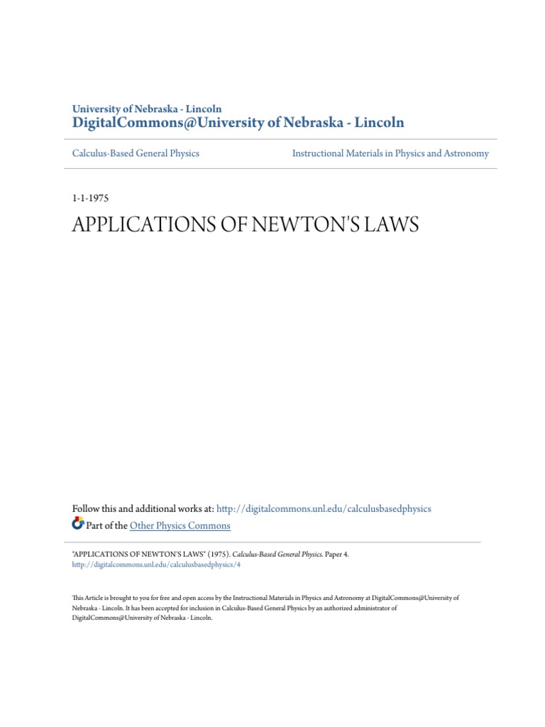 Applications Of Newtons Laws Pdf Force Friction