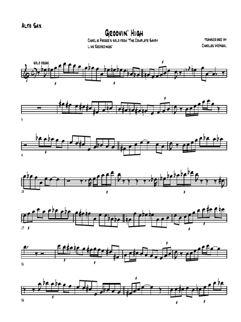 Groovin High Charlie Parker