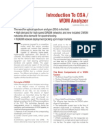 Introduction To OSA / WDM Analyzer: Test & Measurement
