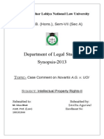 Department of Legal Studies Synopsis-2013: B.A. LL.B. (Hons.), Sem-VII (Sec A)