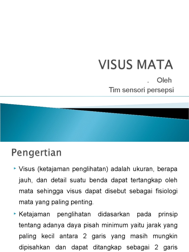 Pengertian dan Pemeriksaan Visus Mata | PDF