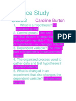 Science Study Guide Caroline Burton