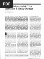 Use of Antidepressants To Treat Depression in Bipolar Disorder.