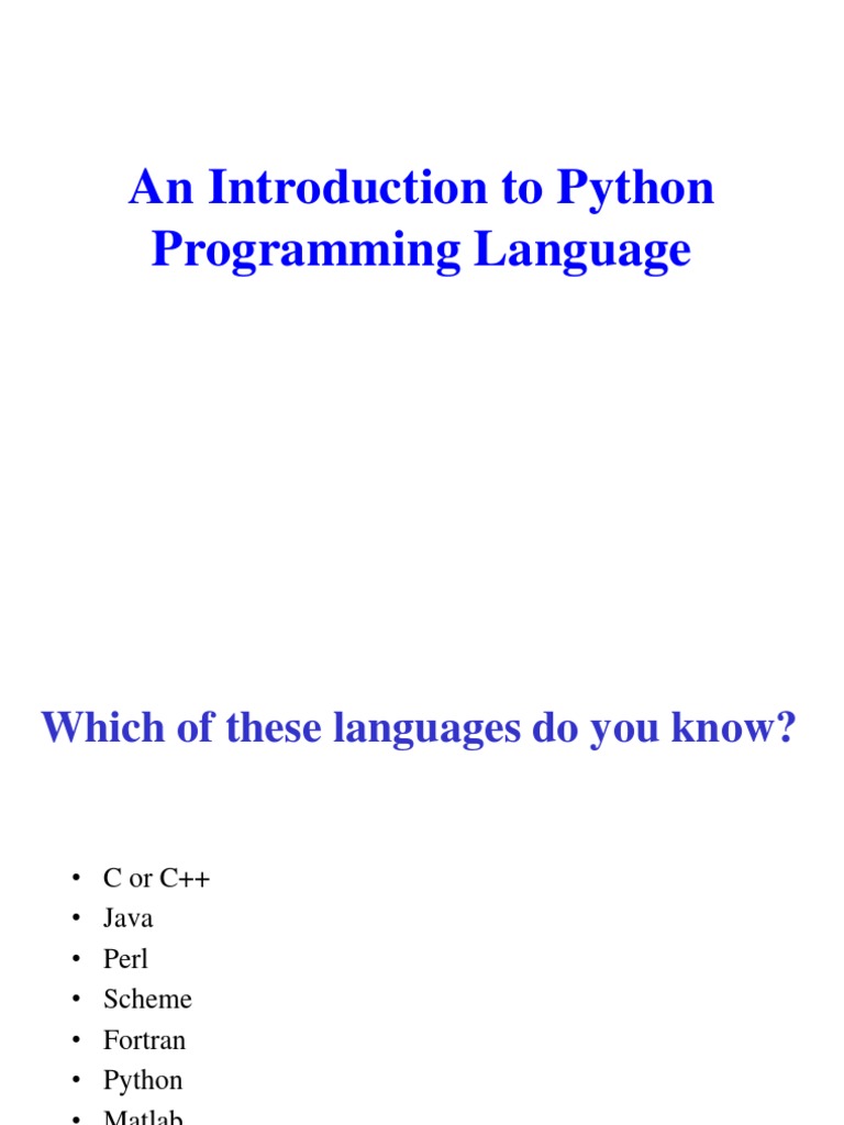 An Introduction To Python Programming Language | PDF | Control Flow ... image.