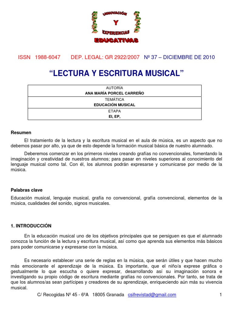 Criterios Musicales Escritura Convencional PDF PDF | Clave | Melodía