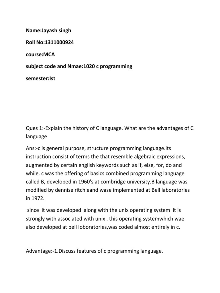 Name:Jayash Singh Roll No:1311000924 course:MCA Subject Code and Nmae ...