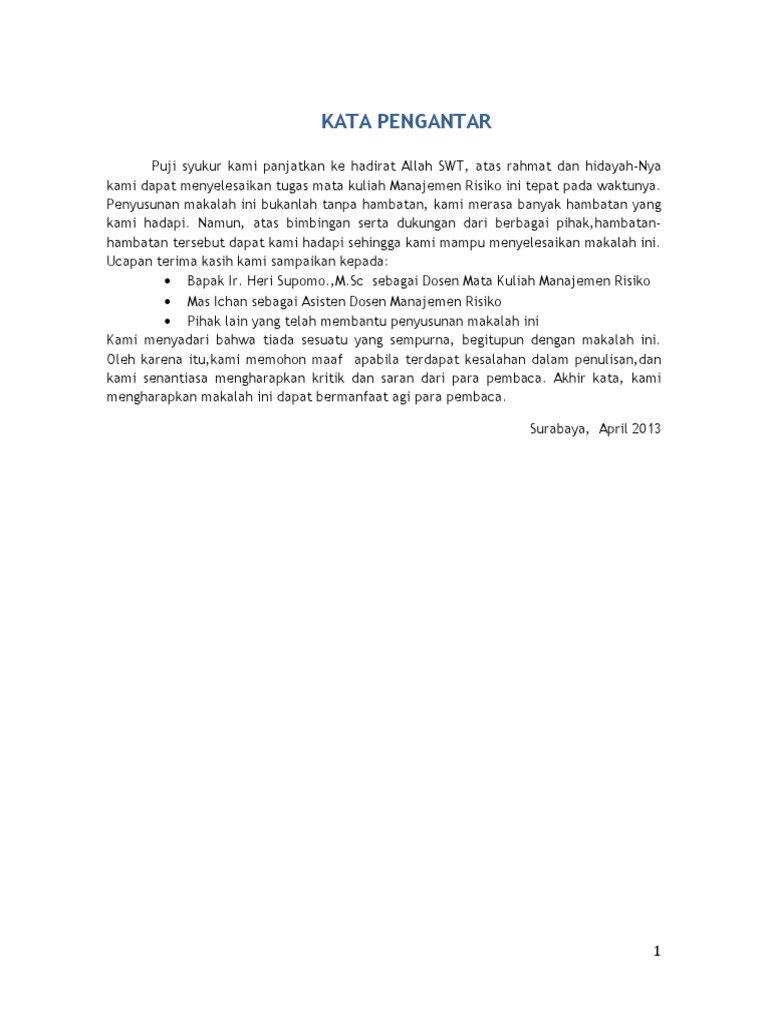 Makalah Manajemen Risiko