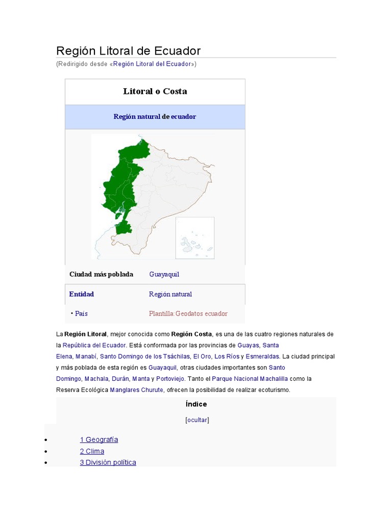 Región Litoral de Ecuador | PDF | Ecuador | Science
