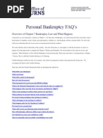 Personal Bankruptcy FAQ