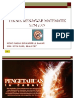 Download TEKNIK MENJAWAB MATEMATIK SPM2009 by khai_83 SN21367198 doc pdf