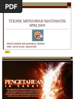 Download TEKNIK MENJAWAB MATEMATIK SPM2009 by khai_83 SN21367198 doc pdf