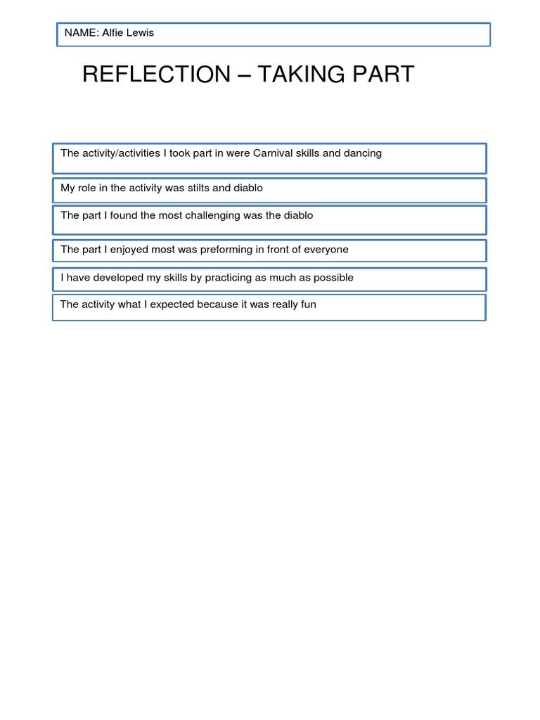 Arts Award Reflection Document | PDF