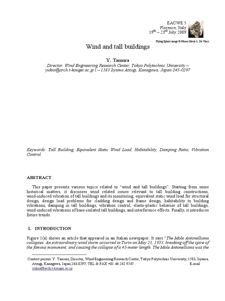 Wind and Tall Buildings | PDF | Force | Perception