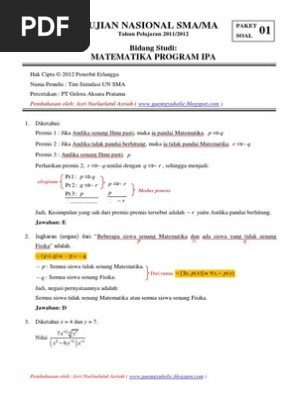 Pembahasan Simulasi Try Out Matematika Erlangga