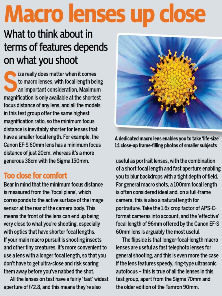 Tips - Choosing A Macro Lense | PDF | Camera Lens | Macro Photography