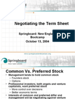 Negotiating The Term Sheet