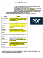 melissa feedback template and criteria for ddp 1