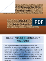 Transfer of Technology for Rural Development