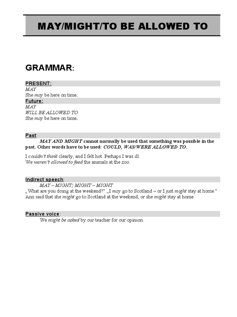 Understanding May and Might Usage | PDF | Foreign Language Studies ...