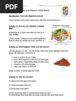 3 - Digestive System Activity Room - Student